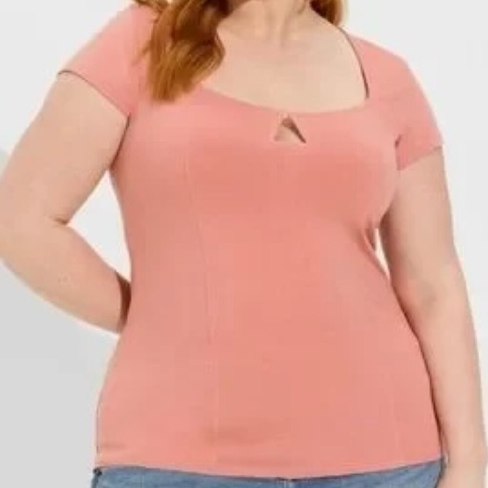 TORRID Womens Top Foxy Notch Neck Cap Sleeves Size 1X 14-16 NEW